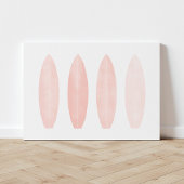Roze Waterverf surfplanken Canvas Afdruk