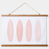 Roze Waterverf Surfplanken Kiekenstang Hangend Wandkleed (Voorkant)