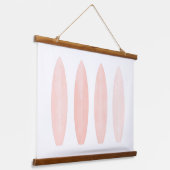 Roze Waterverf Surfplanken Kiekenstang Hangend Wandkleed (Gebogen)