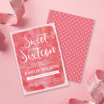Roze Waterverf Sweet 16 Aanhaling op zondag Kaart<br><div class="desc">Deze  roze waterverf,  liefje 16,  is perfect voor het verjaardagsmeisje dat haar zestiende feest viert met een verjaardagsfeestje. *Let erop dat het Zazzle Watermerk dat in de zoomvoorvertoning wordt weergegeven,  niet wordt weergegeven op het laatste gedrukte product © Rosewood en Citrus</div>