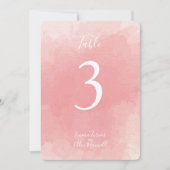 Roze Waterverf | Tafelnummerkaarten Kaart (Voorkant)