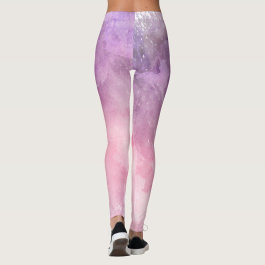 Roze waterverf textuur leggings (Achterkant)