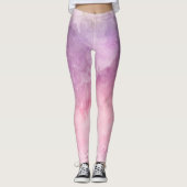 Roze waterverf textuur leggings (Voorkant)