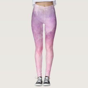 Roze waterverf textuur leggings