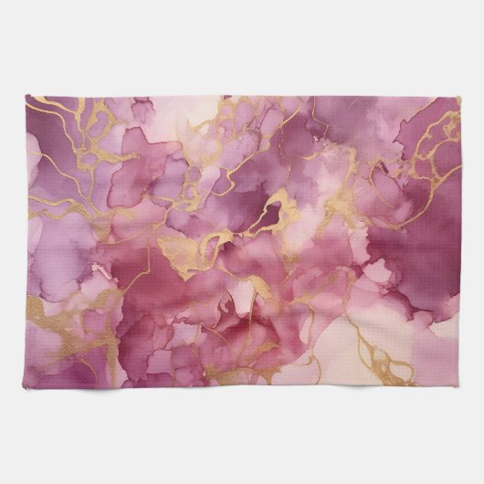 Roze waterverf theedoek (Horizontaal)