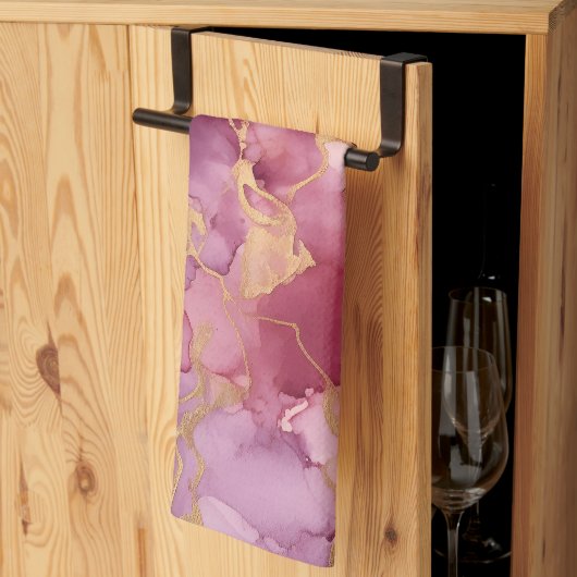 Roze waterverf theedoek (Derde Gevouwen)