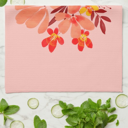 Roze waterverf theedoek (Gevouwen)