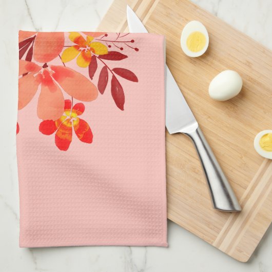 Roze waterverf theedoek (Quarter Fold)