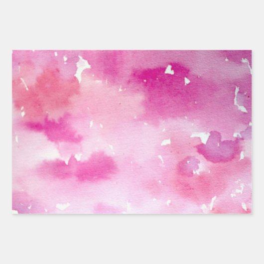 Roze Waterverf Tie Dye Design Pinks geverfd Inpakpapier Vel (Voorkant)