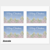 Roze Waterverf Trees woud artistieke kerst Rechthoekige Sticker (Vel)