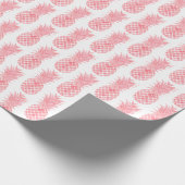 Roze Waterverf Tropische ananas Cadeaupapier (Hoek)