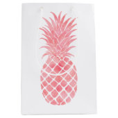 Roze Waterverf tropische ananas Medium Cadeauzakje (Voorkant)