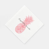 Roze Waterverf tropische ananas Servet (Hoek)