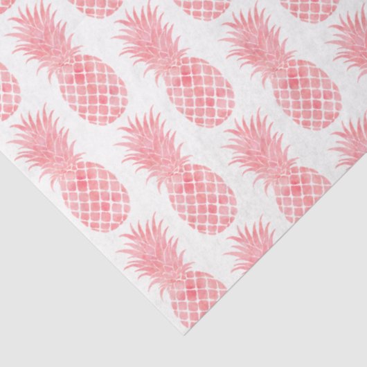 Roze Waterverf Tropische ananas Tissuepapier (Detail)