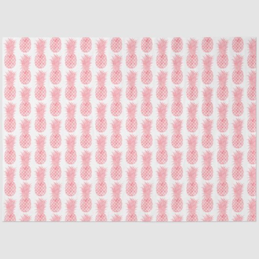 Roze Waterverf Tropische ananas Tissuepapier (Voorkant)