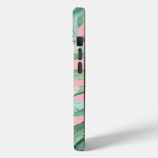 Roze Waterverf tropische bananenbladeren monogram Case-Mate iPhone Case (Achterkant / Links)