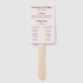 Roze Waterverf Tropische Flamingo Trouwprogramma Handwaaier (Achterkant)