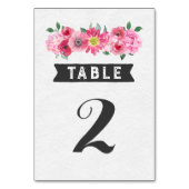 Roze Waterverf Trouwtafel Aantal Kaarten (Achterkant)