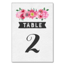 Roze Waterverf Trouwtafel Aantal Kaarten