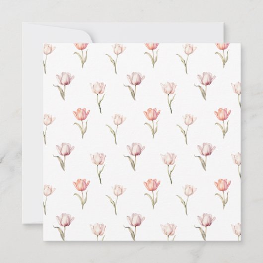  Roze Waterverf Tulp Baby shower Kaart (Achterkant)