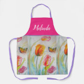 roze Waterverf Tulp Tulp's Apron Schort (Voorkant)