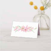 Roze Waterverf Tulpen Bruiloft Plaatskaartje (Voorkant)