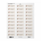 Roze Waterverf Tulpen Cream Elegant Script Label (Full Sheet)