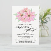 Roze Waterverf Tulpen Engagement Party Uitnodiging (Staand voorkant)