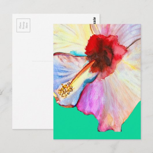 Roze waterverf tulpen kunst briefkaart (Voorkant / Achterkant)