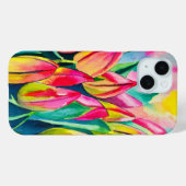 Roze waterverf tulpen kunst Case-Mate iPhone case (Achterkant (horizontaal))