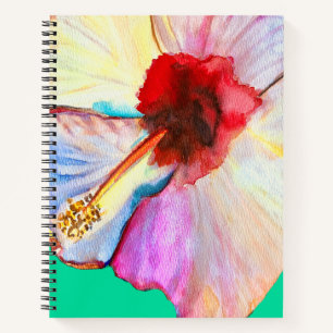 Roze waterverf tulpen kunst notitieboek