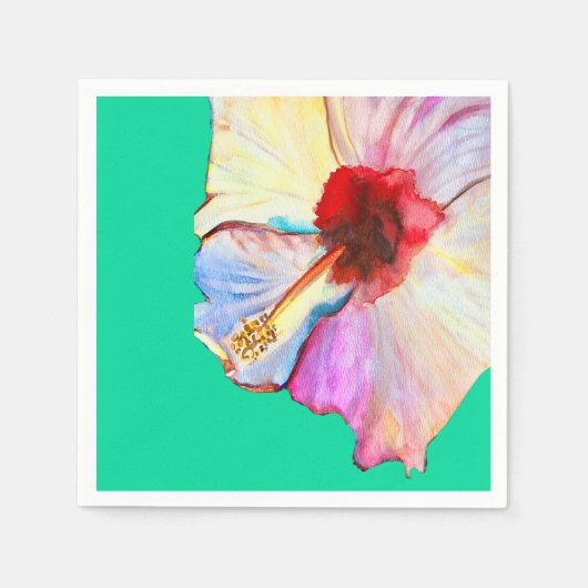 Roze waterverf tulpen kunst servet (Voorkant)