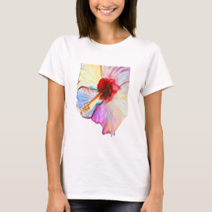 Roze waterverf tulpen kunst t-shirt