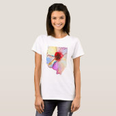 Roze waterverf tulpen kunst t-shirt (Voorkant volledig)