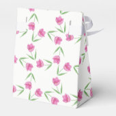 Roze Waterverf Tulpen Patroon Bedankdoosjes (Achterkant)