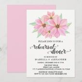 Roze Waterverf Tulpen repetitie Inwendige uitnodig Kaart (Voorkant / Achterkant)