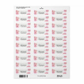 Roze Waterverf Tulpen retour adreslabel Etiket (Full Sheet)