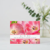 Roze Waterverf Tulpen Sla de datum op Briefkaart (Staand voorkant)