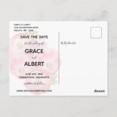 Roze Waterverf Tulpen Sla de datum op Briefkaart (Achterkant)