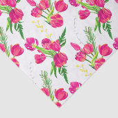 Roze Waterverf Tulpen Tissue Paper Tissuepapier (Detail)