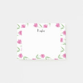 Roze Waterverf Tulps Patroon op maat Post-it® Notes (Voorkant)