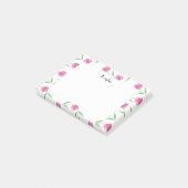 Roze Waterverf Tulps Patroon op maat Post-it® Notes (Schuin)