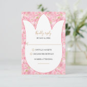 Roze Waterverf Tulps-reactiekaart RSVP Kaartje (Staand voorkant)