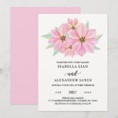 Roze Waterverf Tulps Weddenschap Kaart (Voorkant / Achterkant)