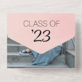 Roze Waterverf Twee Fotogradatiepartij All In One Uitnodiging (Achterkant)