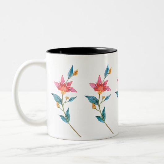 Roze waterverf tweekleurige koffiemok (Links)