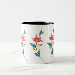Roze waterverf tweekleurige koffiemok