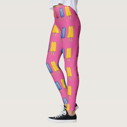 Roze Waterverf Twin Pop Popsicles Foodie Leggings (Links)
