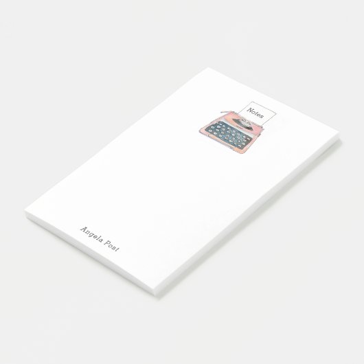 Roze  Waterverf Typewriter Post-it® Notes (Schuin)