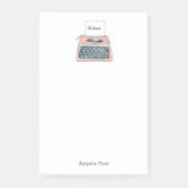 Roze  Waterverf Typewriter Post-it® Notes (Voorkant)
